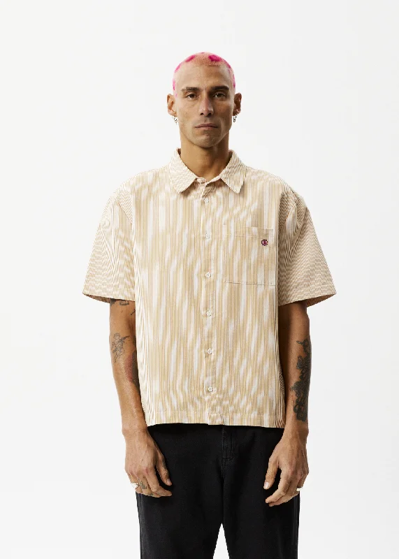 Simple Design AFENDS Unisex Night Shade - Short Sleeve Shirt - White Stripe