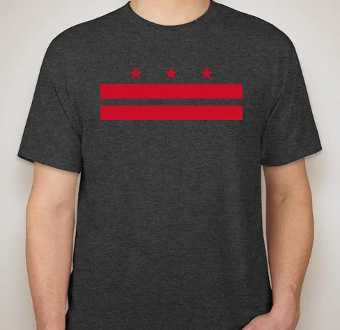 Elegant Classic Vintage Black DC Flag Tri-Blend Tee