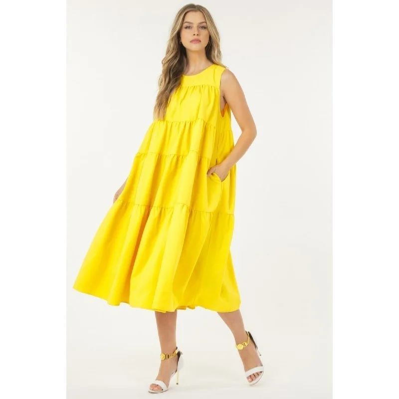 Sports outdoor style Sleeveless Basic Stretch Poplin Dress With Layers