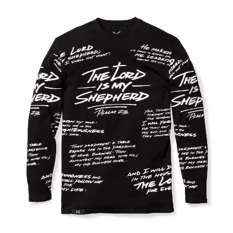 Chic Lounge PSALM 23 - ALL OVER LONG SLEEVE - BLACK/WHITE