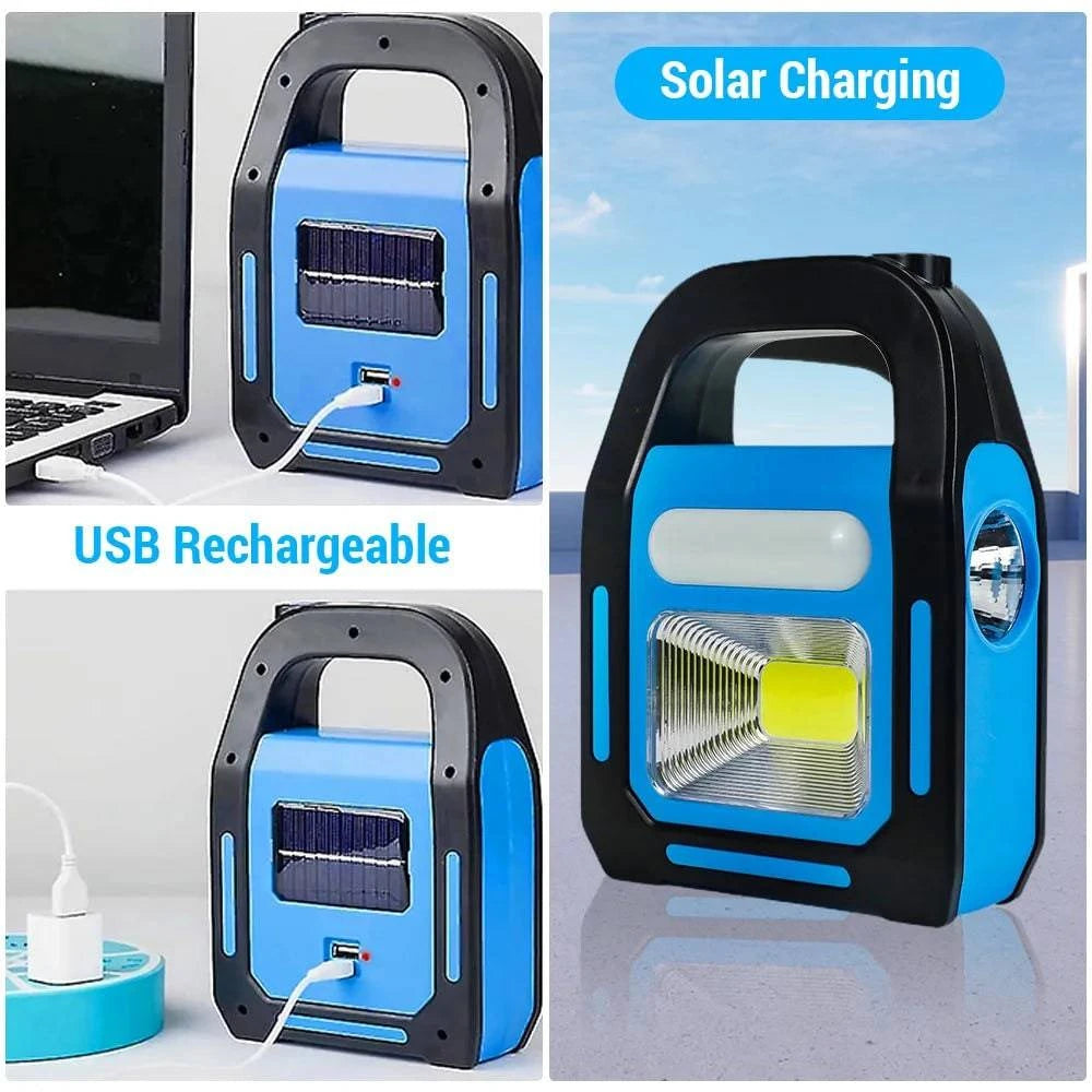 Fashionable And Versatile 3 In 1 Solar USB Rechargeable Camping Lantern Waterproof Emergency Flashlight Versatile Outdoor Camping Light