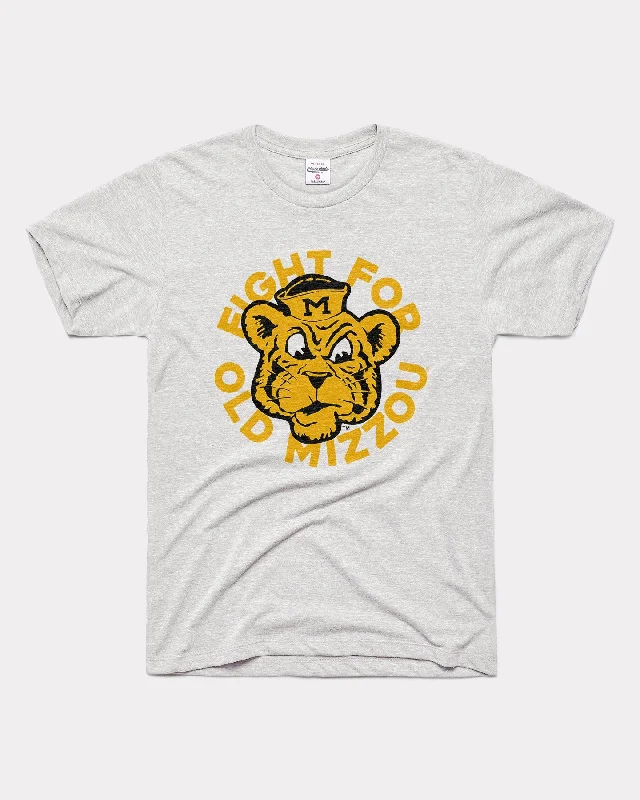 Refreshing Design Fight for Old MU Sailor Tiger Ash Grey T-Shirt