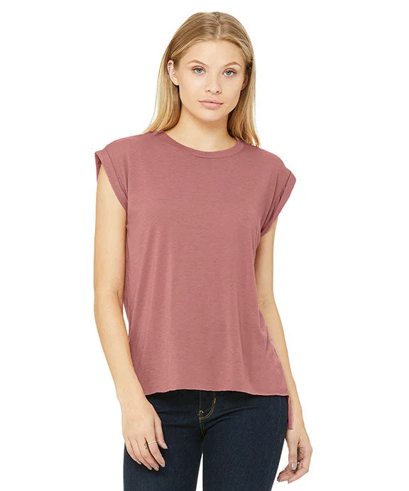 Minimalism 8804 - Bella + Canvas Ladies Flowy Muscle T-Shirt with Rolled Cuff | Mauve Minimalism 8804 - Bella + Canvas Ladies Flowy Muscle T-Shirt with Rolled Cuff | Mauve