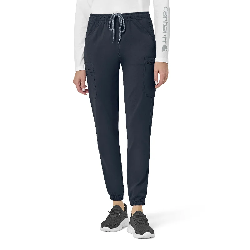 Retro Lace Fabric Carhartt Rugged Flex Peak Women's Cargo Jogger Scrub Pant - Navy